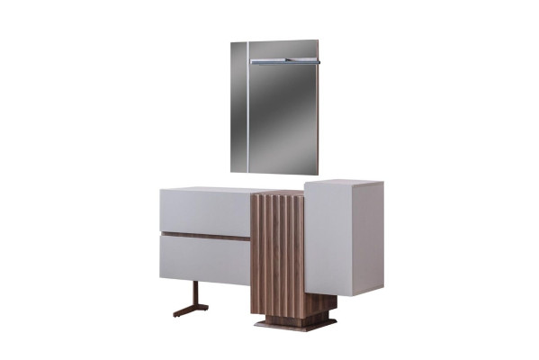 Mesa de maquillaje moderna gris Muebles de dormitorio Mesa de maquillaje con espejo