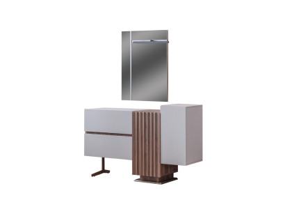 Mesa de maquillaje moderna gris Muebles de dormitorio Mesa de maquillaje con espejo
