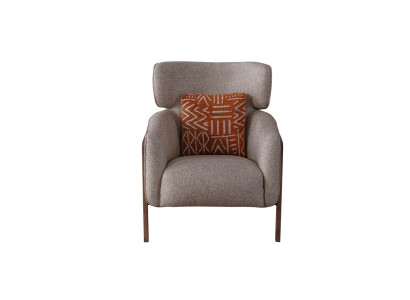 Sillón moderno beige de sala de estar, de tela, de diseño de lujo, muebles lounge club.