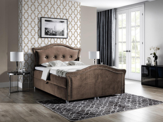 Chesterfield camas boxspring cama de hotel dormitorio de terciopelo con almacenamiento doble