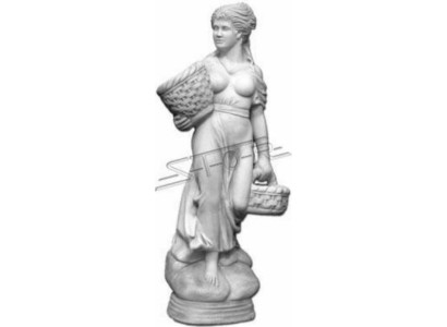 Estilo antiguo Figura de mujer con cesta Diseñador de figuras de jardín Escultura