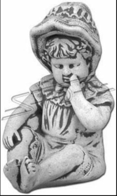 Figura de diseño de escultura de busto de bebé para jardín.