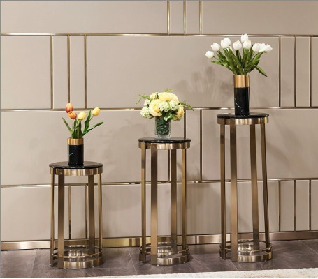 Soporte para plantas Soporte de flores Soporte de flores Estante de acero inoxidable para macetas.