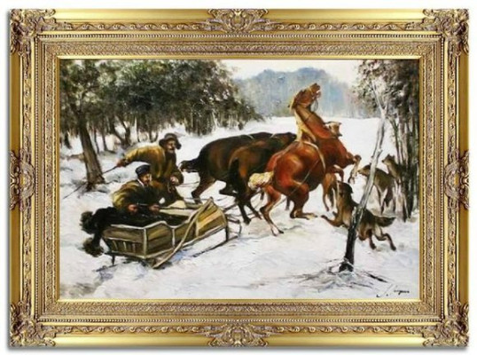 Decoración Pintura al óleo Marco dorado Imágenes barrocas Pinturas al óleo Imagen Pintura al óleo Caza