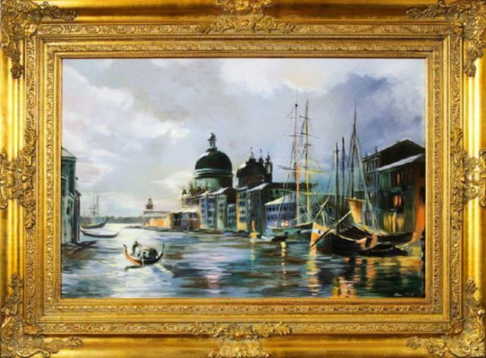 Cuadro al óleo Pinturas Pintura Cuadros al óleo Pintura al óleo Trabajo manual "Venecia" Con marco