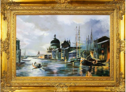 Cuadro al óleo Pinturas Pintura Cuadros al óleo Pintura al óleo Trabajo manual "Venecia" Con marco