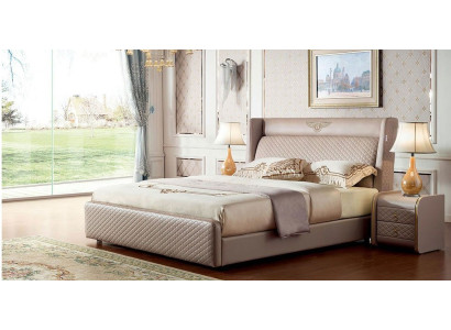 Cama 2x Mesitas de noche Conjunto de dormitorio Diseñador Cama de lujo