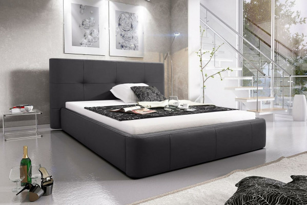 Cama Acolchada de Diseño de Lujo, Cama Doble de Hotel, Moderna Habitación de Dormir en Cuero