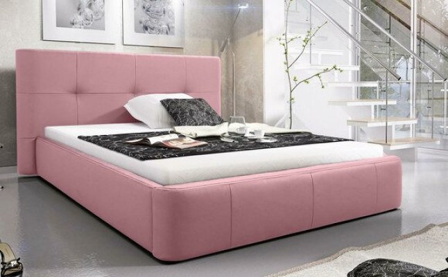 Cama Acolchada de Diseño de Lujo, Cama Doble de Hotel, Moderna Habitación de Dormir en Cuero