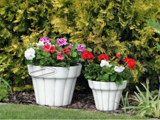 Cesta de flores Figuras Florero Vaso Estatua Jardín Terraza Decoración