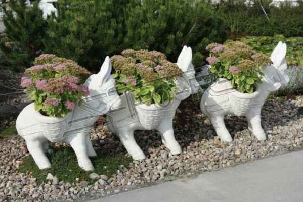 Maceta de flores decorativa de figura natural para jardineras y macetas de jardín.