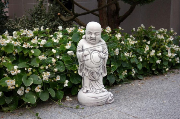 Figura de Buda escultura en imitación de piedra. Gran escultura decorativa para jardín.