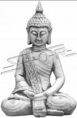 Figura decorativa de Buda en estilo de piedra. Gran escultura para jardín.