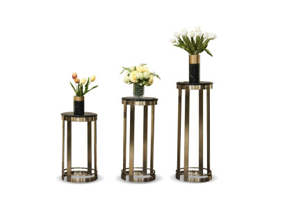 Diseño de soporte para flores, soporte para flores, soporte de acero inoxidable para macetas de flores.