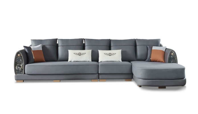Diseño sofá esquina sofá tapizado cuero esquina conjunto sofá asiento esquina