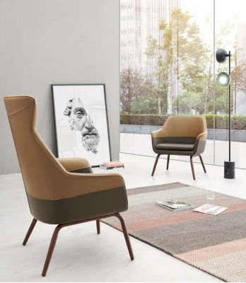 Diseño de sillón de orejas Silla de comedor Sillón de descanso Silla tapizada Silla Sillón de oficina