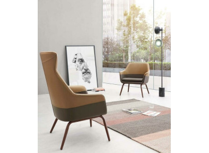 Diseño de sillón de orejas Silla de comedor Sillón de descanso Silla tapizada Silla Sillón de oficina