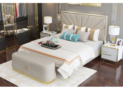 Cama camas Almohada Doble Matrimonial Hotel Lujo Cuero Moderno Diseñador Habitación