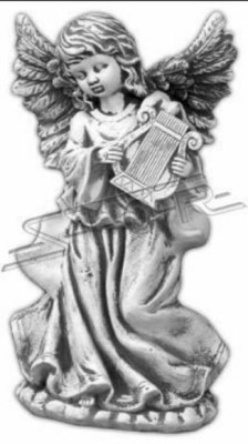 Ángel de 38 cm de escultura, diseño de figura estatua para jardín.