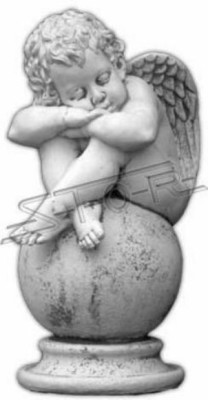 Estátua de figura de ángel bola figura figuras estatuas escultura esculturas jardín