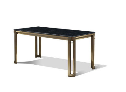Mesa de comedor, mesa de diseño de acero inoxidable, decoración moderna para el comedor, sala de estar y cocina.