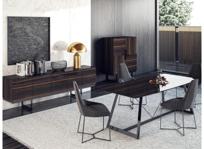 Juego de comedor de 7 piezas de lujo, mesa de comedor 4 sillas diseño cómoda aparador nuevo
