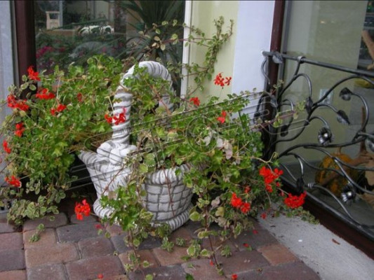 Figura Maceta de flores Maceta de plantas Decoración Blanca Figura Macetas de jardín