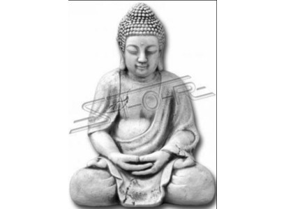 Figura de Buda en estilo de piedra. Gran escultura decorativa para jardín.