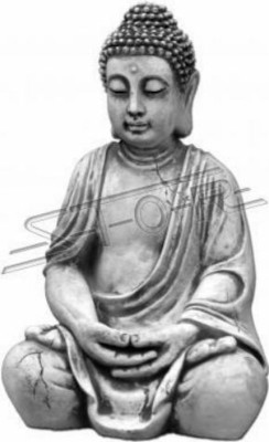 Figura de Buda escultura en imitación de piedra. Gran escultura para jardín decorativo.