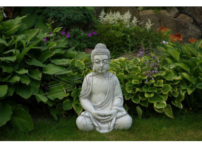 Figura de Buda escultura en imitación de piedra. Gran escultura para jardín decorativo.