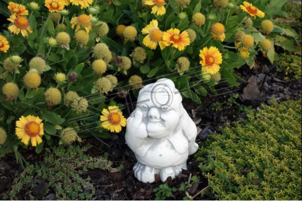 Figura Estatua Jardín Decoración Adorno Doble de dedo Blanco Estatuas