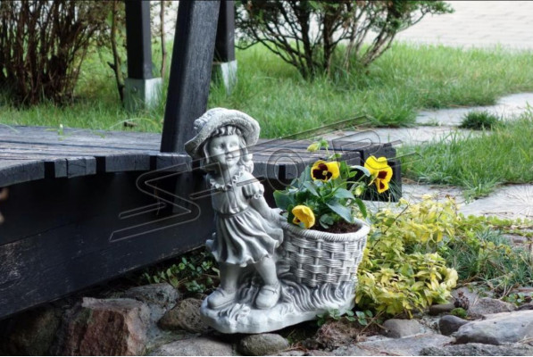 40cm Escultura decorativa de diseño Figura Estatua Jardín Gris Figuras Naturaleza Estatuas