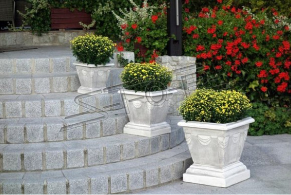 Figura maceta blanca planta cubo figura decoración macetas jardín