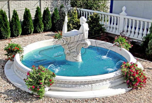 Estatua de jardín Figura de jardín Fuente 192 cm de altura Escultura de jardín Figura de estanque