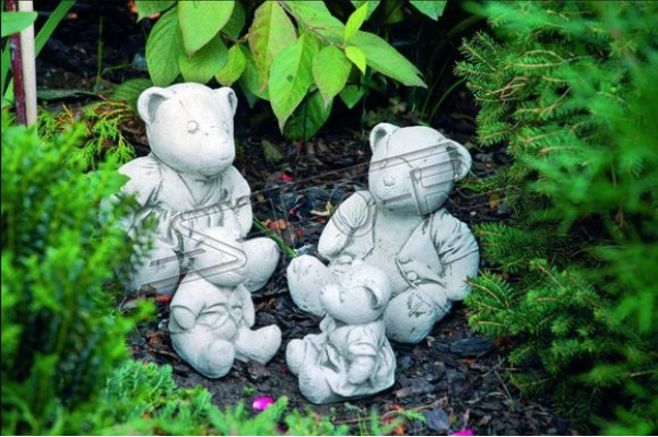 Decoración de jardín Oso Terraza Figuras de Piedra Figura Natural Estatua Decorativa