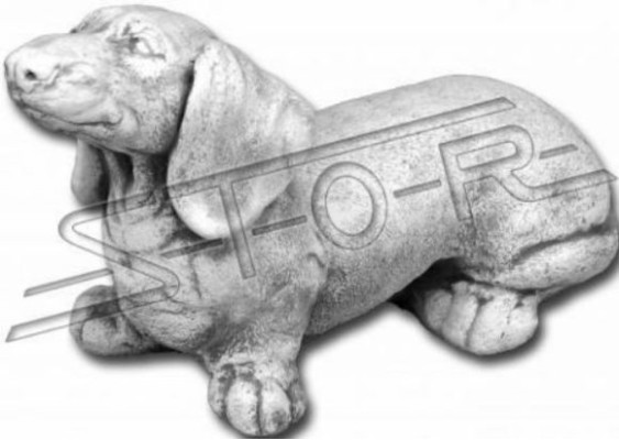 Decoración de jardín de figuras de terraza de Dachshund.