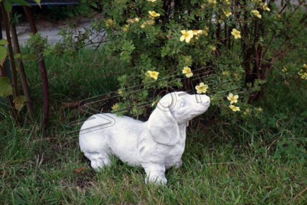 Decoración de jardín de figuras de terraza de Dachshund.