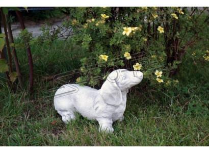 Decoración de jardín de figuras de terraza de Dachshund.