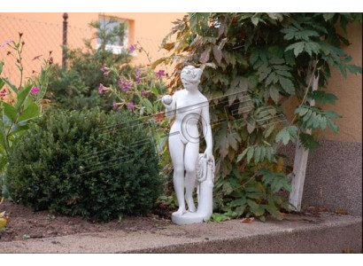 Decoración de jardín mujer 61cm terraza figuras de piedra figura de decoración