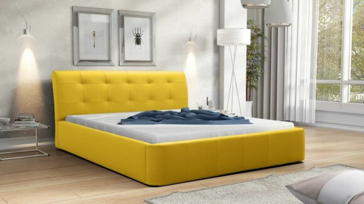 Estructura clásica de cama Cama tapizada Hotel de cuero textil Camas tela 180x200cm