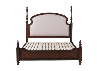 Dormitorio clásico Cama marrón Textil Camas Tapizados Doble 180x200cm Nuevo