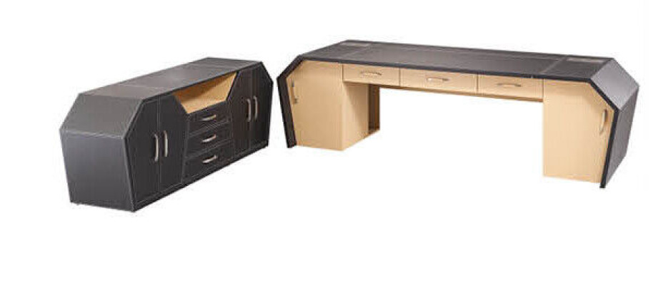 Mueble de archivo de cuero diseño vitrina de vidrio estanterías de libros oficina