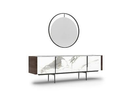 Comedor de lujo, moderno aparador con espejo diseño mobiliario nuevo.