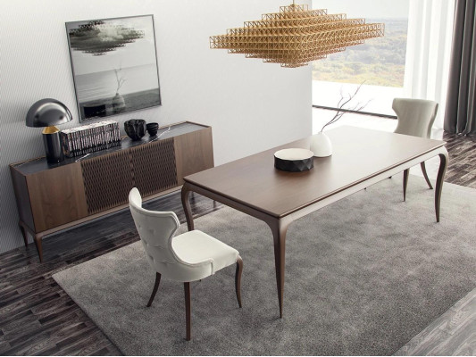 Set de comedor de lujo de 6 piezas. Nuevo. Mesa de comedor, 4 sillas, mobiliario, aparador.
