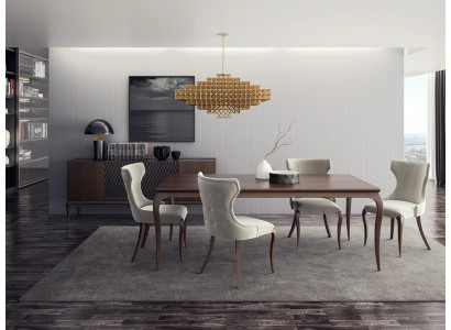 Set de comedor de lujo de 6 piezas. Nuevo. Mesa de comedor, 4 sillas, mobiliario, aparador.