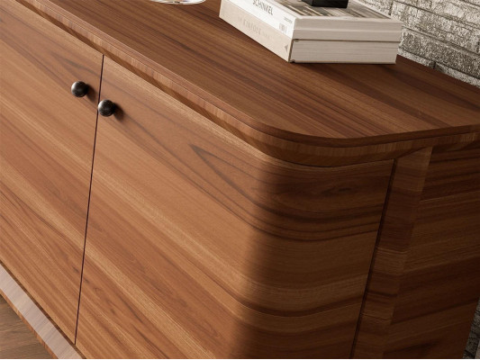 Mueble de comedor de lujo completo con 2 espejos, diseño de armario de madera.
