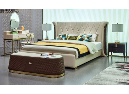 Cama doble cama cama matrimonio diseño lujo lujo cama tapizada cama de diseño cuero camas