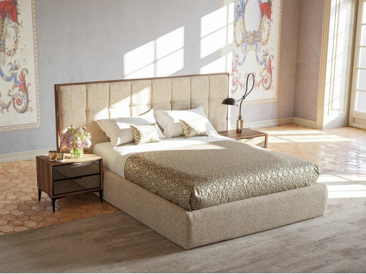 Muebles de lujo para dormitorio moderno, set de 5 piezas con cama doble y 2 mesitas de noche nuevas.