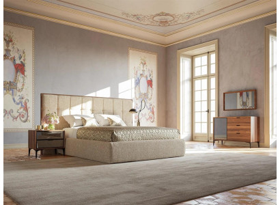 Muebles de lujo para dormitorio moderno, set de 5 piezas con cama doble y 2 mesitas de noche nuevas.
