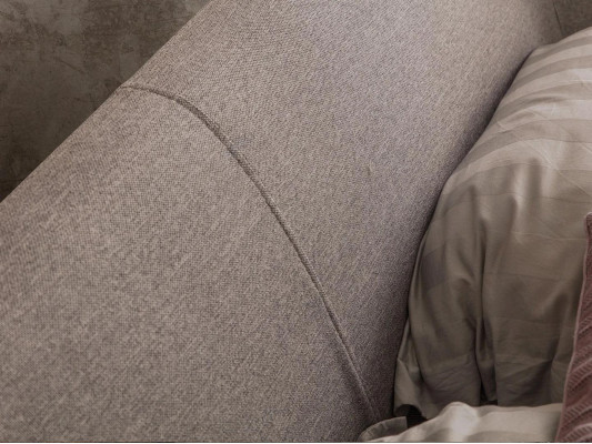 Moderno juego de dormitorio de cama doble beige con 2 mesitas de noche, mobiliario de lujo nuevo.
